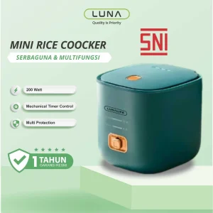 LUNALIFE Mini Rice Cooker 0.8L 200Watt Penanak Nasi Portable Low Watt