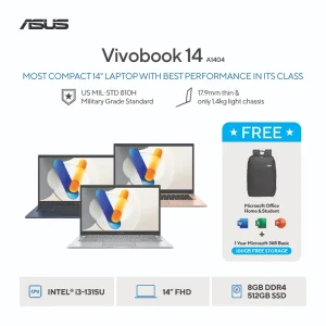 [Best Seller] Asus Vivobook 14 A1404VA Intel Core i3 1315U Ram 8GB 512GB SSD