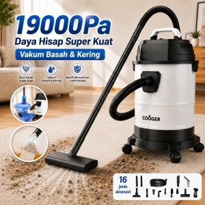 COOGER Penyedot Debu 16IN1 Basah Kering Vacuum Cleaner 18L